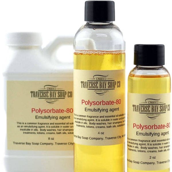 Polysorbate 80,  2 oz -4 oz- 8 oz, Soap making, lotion, creams, massage oil, bath, beauty, lip balm