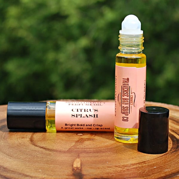 Citrus Splash Perfume Oil, Essential Oils, Pink Grapefruit, Lemon, Lime, Litsea, Mandarin, Sweet Orange. Natural Perfume Oil, Aromatherapy