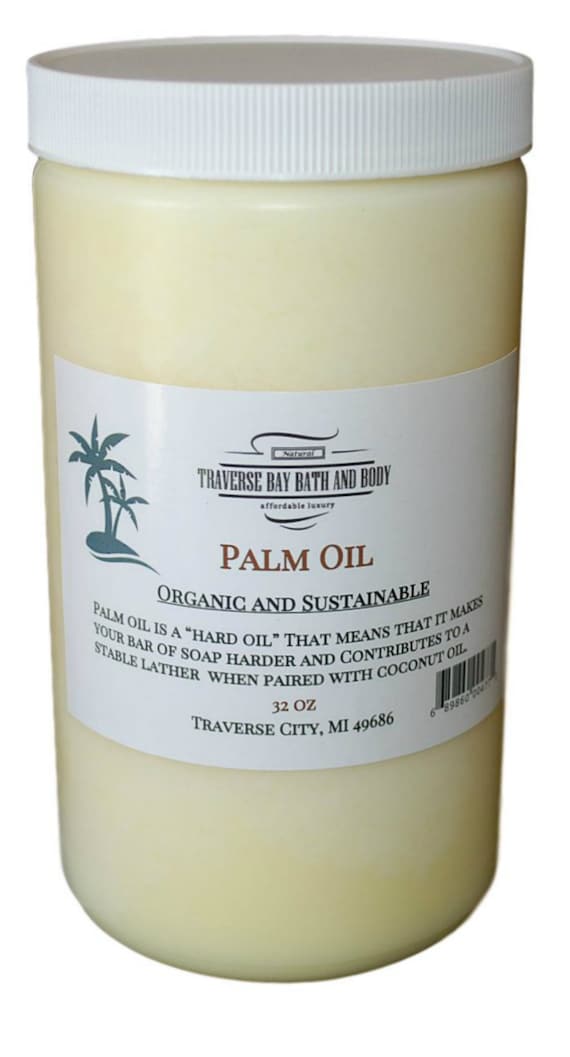 Palm Oil, Organic, 32 Fl Oz. Soap Making Supplies. Sustainable