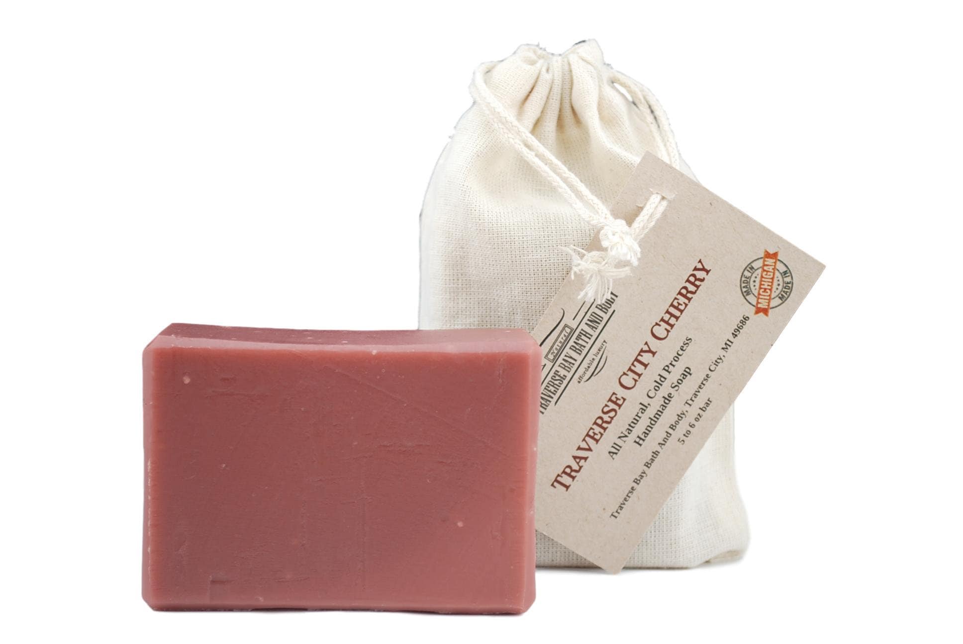 Traverse City Cherry, All Natural Handmade Soap, Cold Process Vegan Soap 
