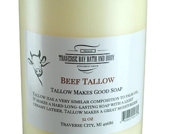 Beef Tallow. 32 oz. Soap Making Supplies. DIY Projects.