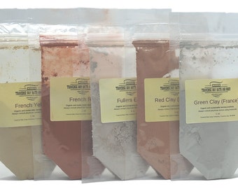 French Clay Sampler - 5oz - for Soap Making, Cosmetics, and Masks