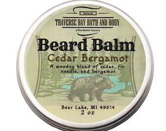 Cedar Bergamot Beard Balm 2oz tin