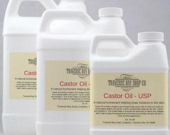 Castor Oil USP. 16 oz, Soap making, lotion, creams, massage oil, bath, beauty, lip balm