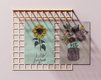 Colección de postales florales, Conjunto de 4 u 8 postales / Postal de arte / Juego de postales botánicas / Mini impresiones / Impresión de arte