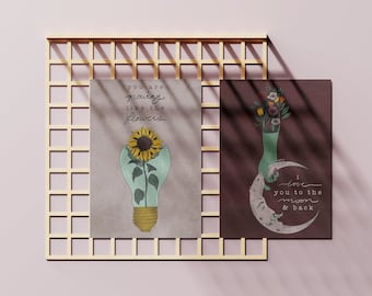 Afirmaciones Amistad Postales de San Valentín, Juego de 4 u 8 Postales / Postal de Arte / Juego de Postales Botánicas / Mini Impresiones / Impresión de Arte