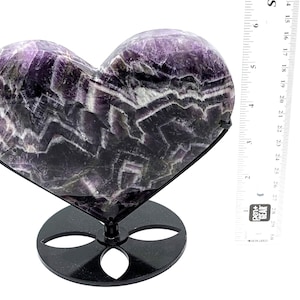 XL Chevron Amethyst Heart| Comes with a custom steel stand image 2