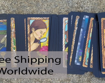 Unique Tarot Deck | 78 Card Tarot Deck | Beginning Tarot Deck | Handmade Tarot | Divination Tools | Modern Tarot Deck | The Conspiracy Tarot