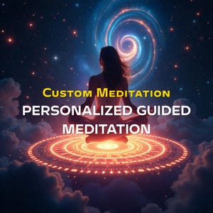 Meditación Guiada Personalizada MP3 · Audio Personalizado · Hecho para tu intención (ansiedad, amor, chakras, manifestación) · 6–24 h