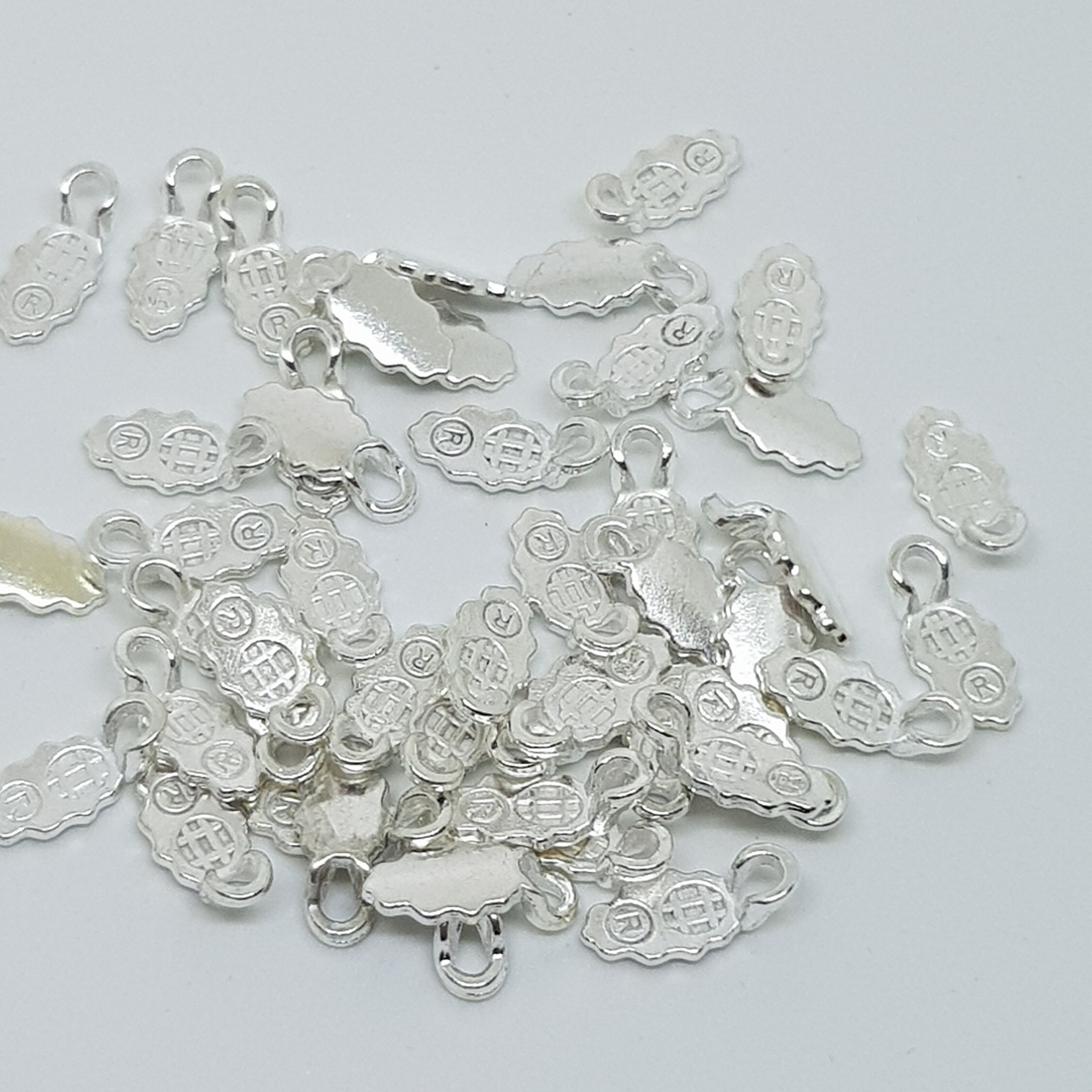50 Glue on earring bails Silver Plated 9x6mm Glue Pad Etsy