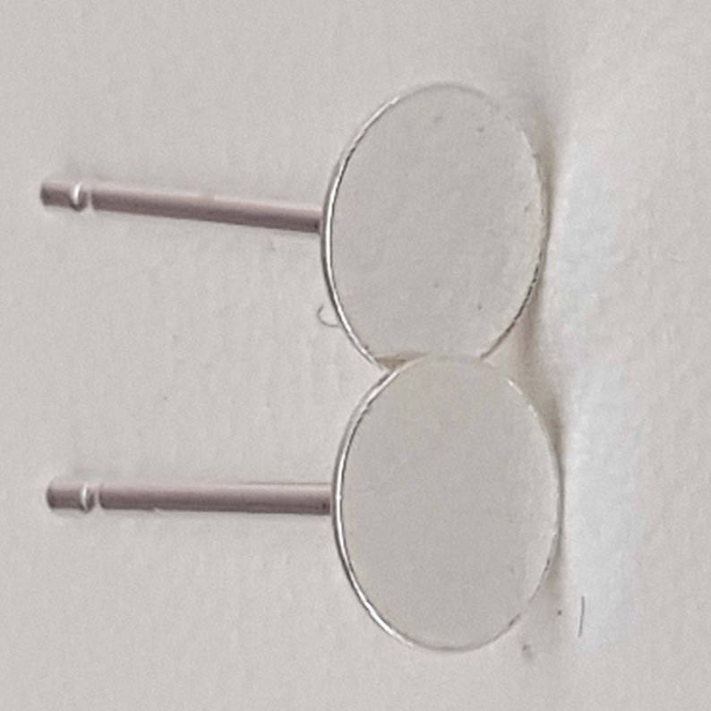 Flat Stud Earring Disc, Solid Sterling Silver image 4