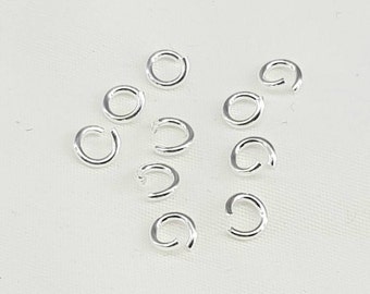 Open Jump Rings Pack Of 10, Solid 925 Silver, 5mm JR1