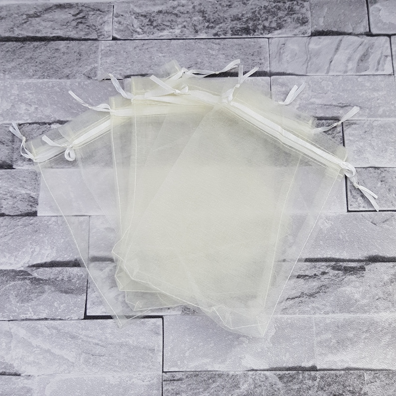 20 X Small Wedding Favor Organza Voile Bags 11 X 9 Cm Cream Etsy UK