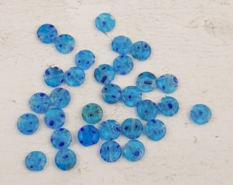 30 x Millefiori Glass Italian Beads, Flower Beads 8mm B42