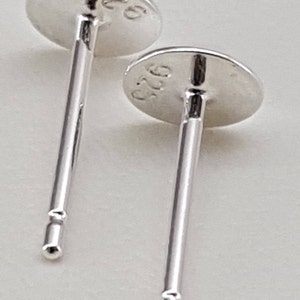 Flat Stud Earring Disc, Solid Sterling Silver image 8