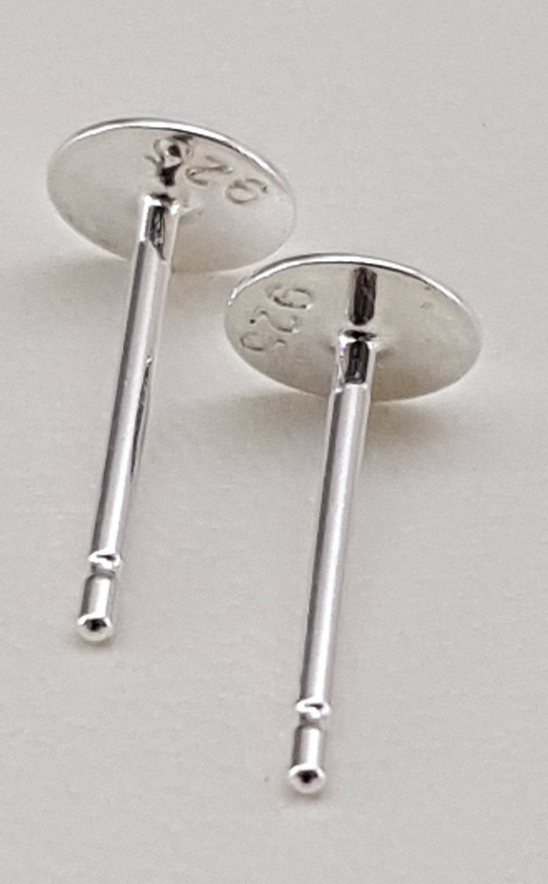 Flat Stud Earring Disc, Solid Sterling Silver image 8