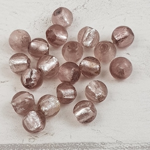 Murano Style Foil Glass Beads: 20pc, 8mm Venetian Beads