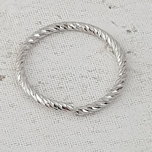 Twisted Sterling Silver Open Jump Ring 18mm x 1.5mm JR1