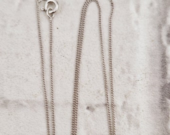 20 inch Sterling Silver - Rhodium Plated - Extra Fine Curb Chain
