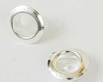 5mm Sterling 925 Silver Bead Core, Grommet, Eyelet, Rivet, Carnation Sterling 925 Silver 8.8mm, (5mm Hole)