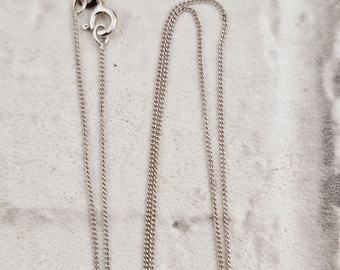 18inch Sterling Silver - Rhodium Plated - Extra Fine Curb Chain