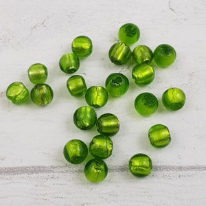 20 8mm Murano Glass Beads, Foil Glass Beads, Glass Beads, Venetian Glass Beads, Czech Glass Beads B19