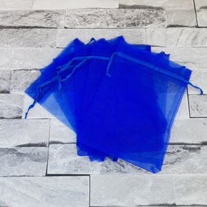 20 x organza moyen de faveur de mariage, sacs de voile 5x7 pouces bleu royal sacs-cadeaux pochettes à cordon sacs de fête paquet de 20