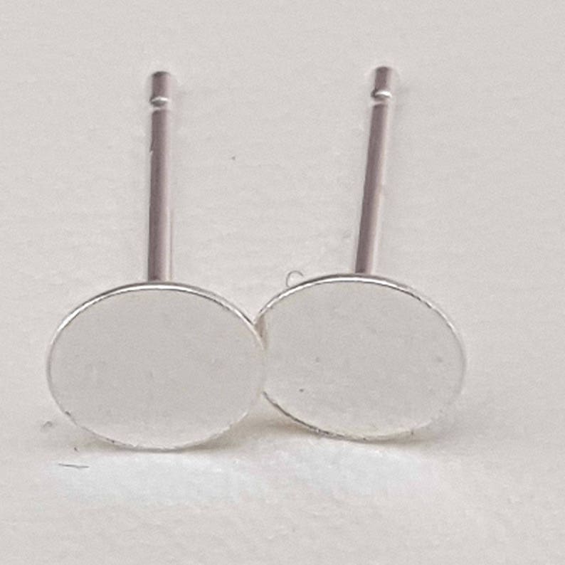 Flat Stud Earring Disc, Solid Sterling Silver image 3