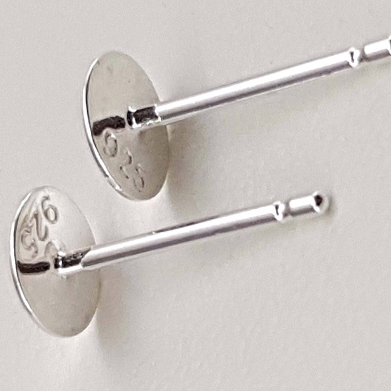 Flat Stud Earring Disc, Solid Sterling Silver image 2