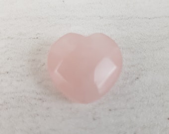 Quartz Rose 18mm Puffed Heart Gemstone Facite