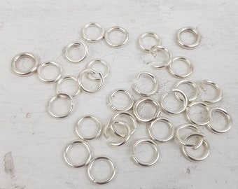 26 Sterling Silver Open Jump Rings Solid 925 Silver, 10mm JR2