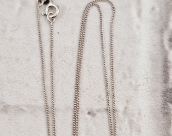 16inch Sterling Silver - Rhodium Plated - Extra Fine Curb Chain