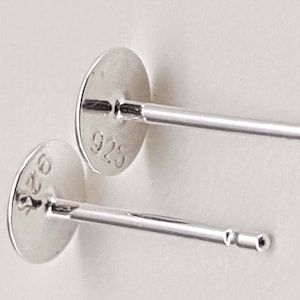 Flat Stud Earring Disc, Solid Sterling Silver image 7