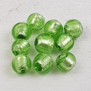 10mm Murano Style Foil Glass Beads: Venetian Bead