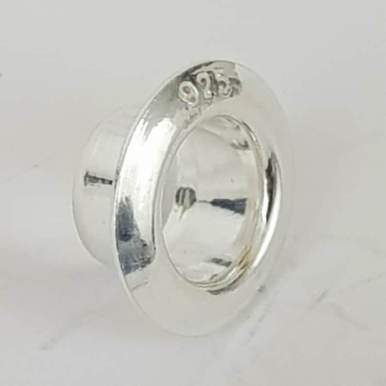 5mm Sterling 925 Silver Bead Core, Grommet, Eyelet, Rivet, Carnation Sterling 925 Silver 8.8mm, 5mm Hole image 9