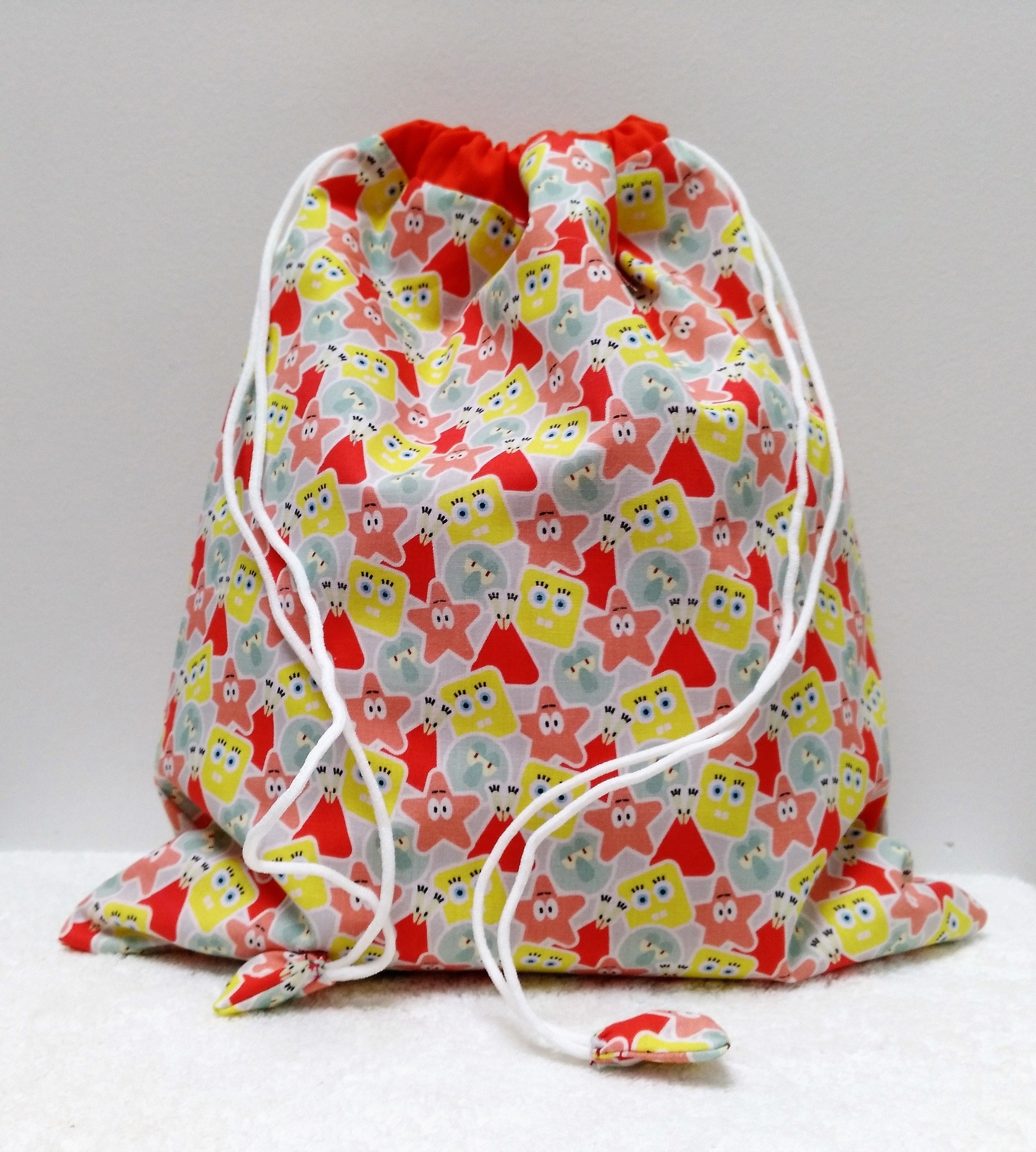 Sac Goûter, Sac Pochon en Coton Bob L'éponge