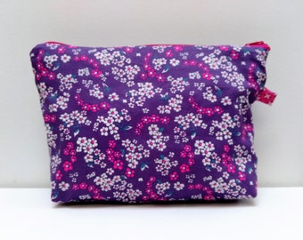 Trousse de toilette en coton petit pan hanako lilas