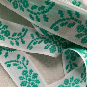 Trenza francesa vintage, motivo verde y blanco, 480 cm de longitud, artículos para manualidades, costura