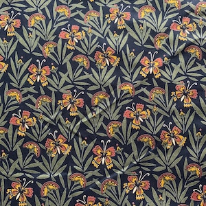 Prato vintage Liberty tana, floreale con farfalle, lunghezza 195 cm, forniture artigianali, cucito, patchwork, trapuntatura
