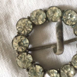 Vintage French circular large diamanté dress buckle