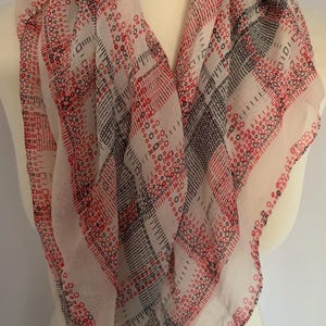 vintage French silk chiffon Art Deco, 30s, Womens scarf, costume, scarf, scarves,