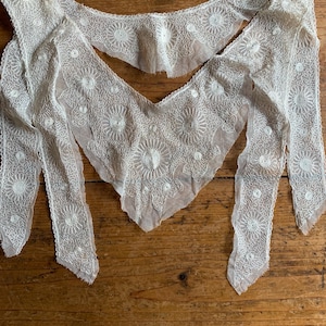 Antike französische Spitze bestickt Kleid Verschönerung, Einsatz, Kostüm