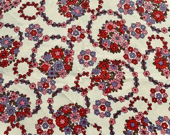 ヴィンテージ花柄生地、長さ240cm、カーテン、手芸用品、裁縫 - Etsy 日本