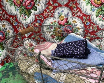 Tissu d'écorce à fleurs anglais vintage, longueur 250 cm
