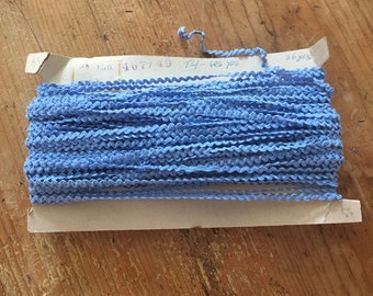 Vintage Light Blue Cotton Ric Rac Trim, 5 meter