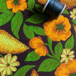 vintage 1970s retro fabric, 3 metres total, sewing, craft supplies, curtain