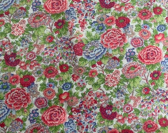 Vintage Liberty gebloemde tana-gazonstof, 3 meter lang.