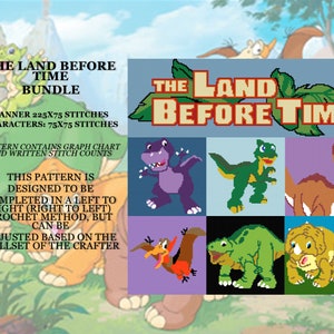 Land Before Time Graphghan Bundle PATTERNS ONLY with written instruction