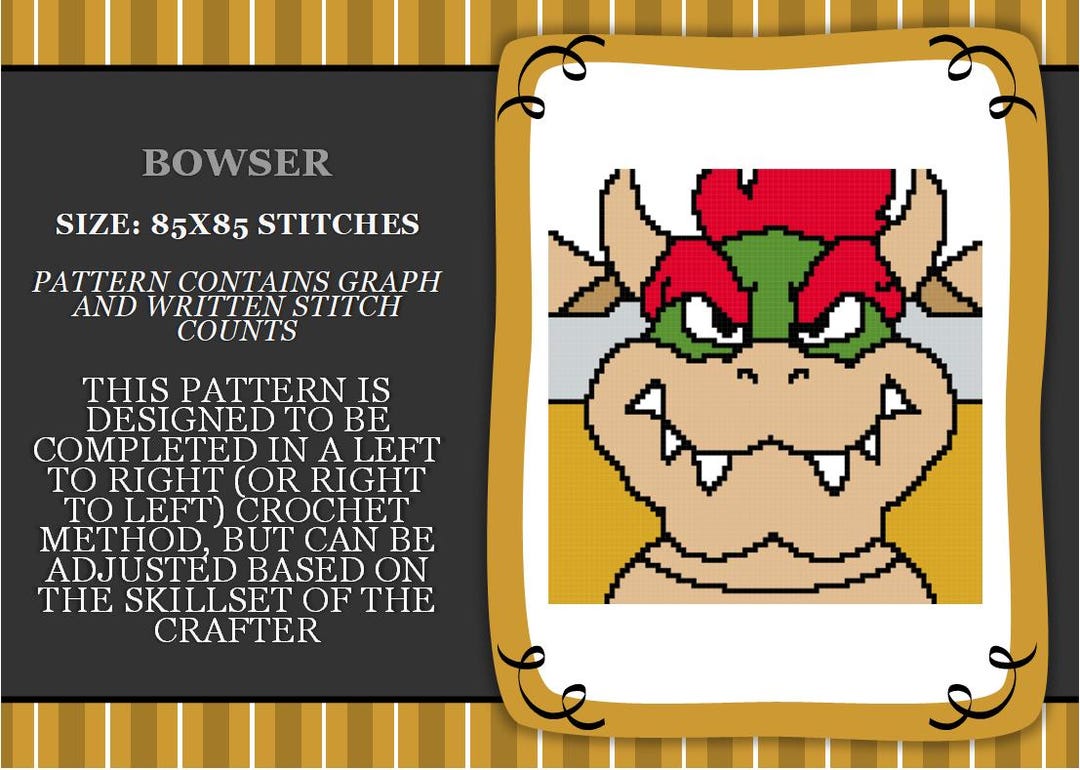 Bowser Graph PATTERN ONLY With Written Stitch Counts - Etsy