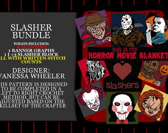 Slashers Graphghan Bundle PATTERNS ONLY with written instruction